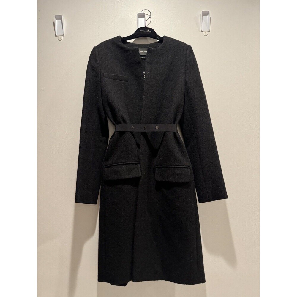 Isabel Marant Runway Collection Calf Fur Padded Balck Coat